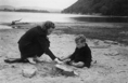 herbert bill child 1941 with aunt cyn bw